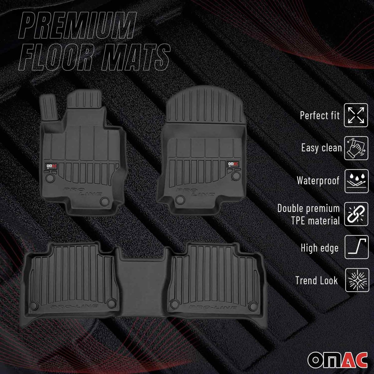 Mercedes GLE Coupe Floor Mat - Omac - Proline Premium TPE - Black - '20-'25